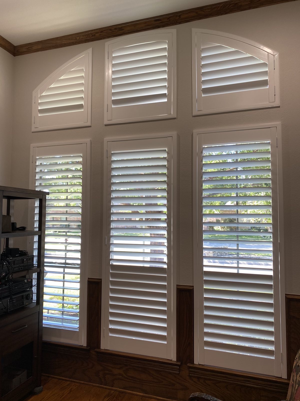 Elegant arched shutters in a Southlake luxury home