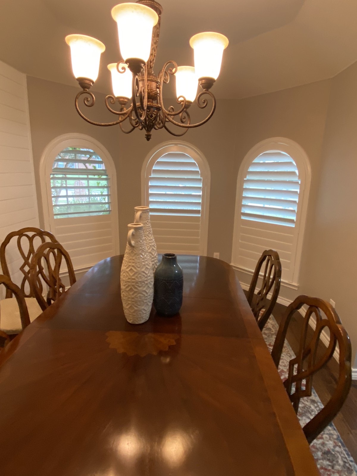 Triple arch shutters in a McKinney home