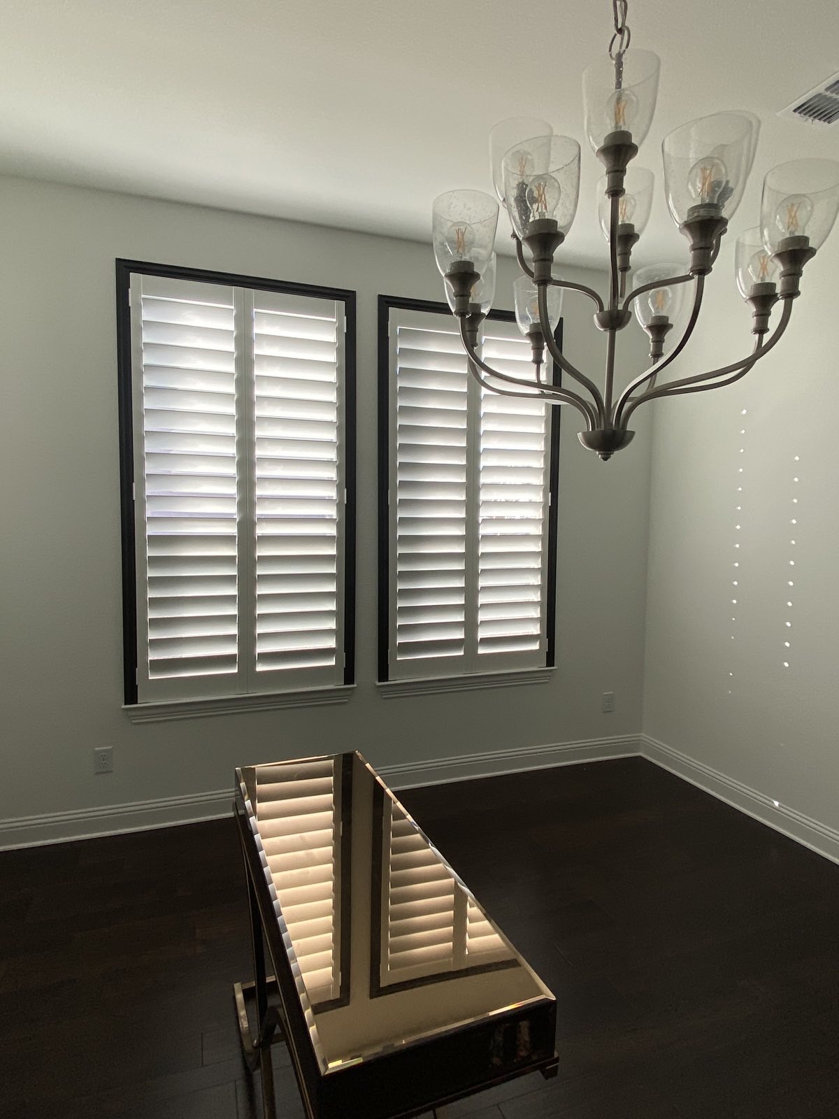 Modern plantation shutters in a Frisco home